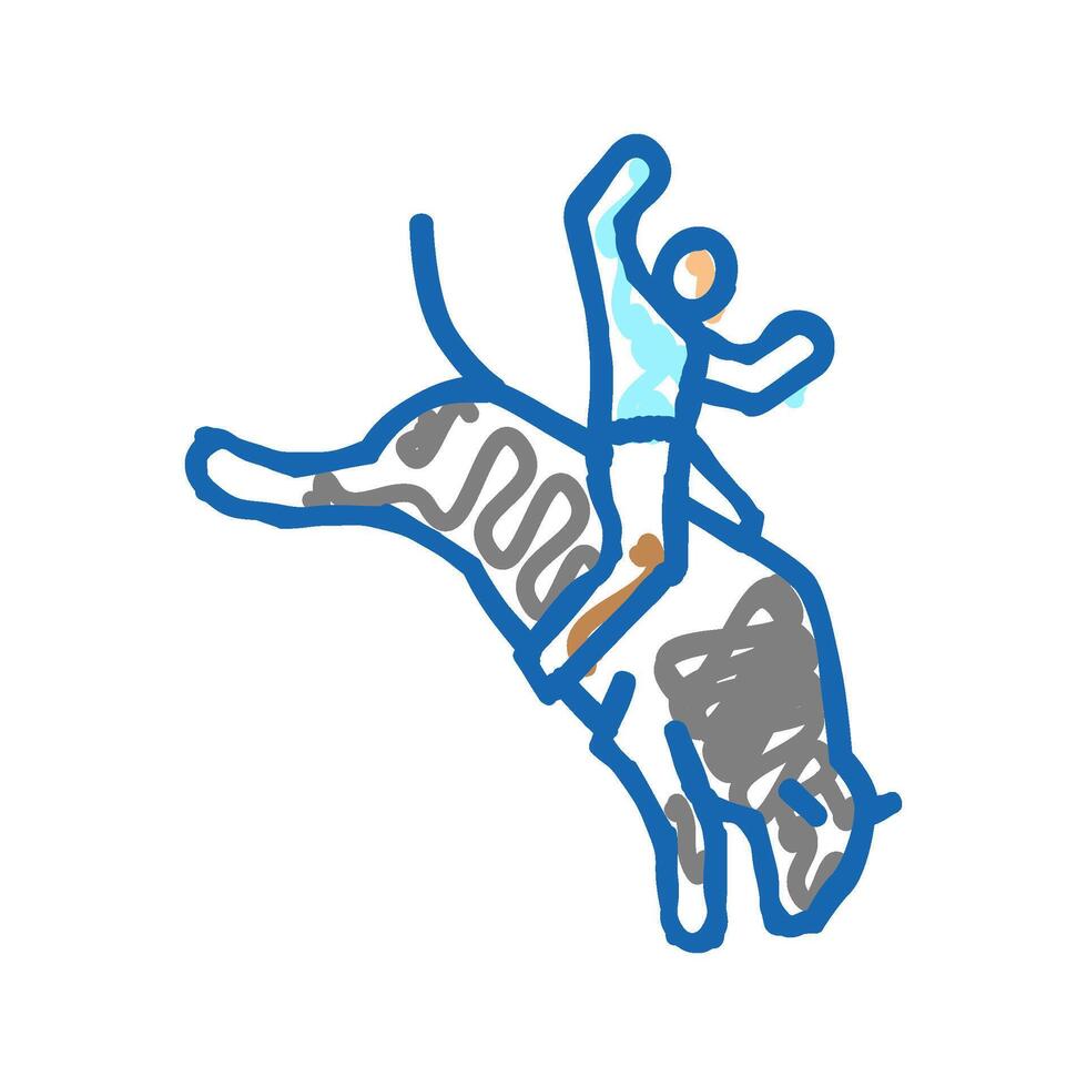 rodeo extremal sport icon doodle illustration vector