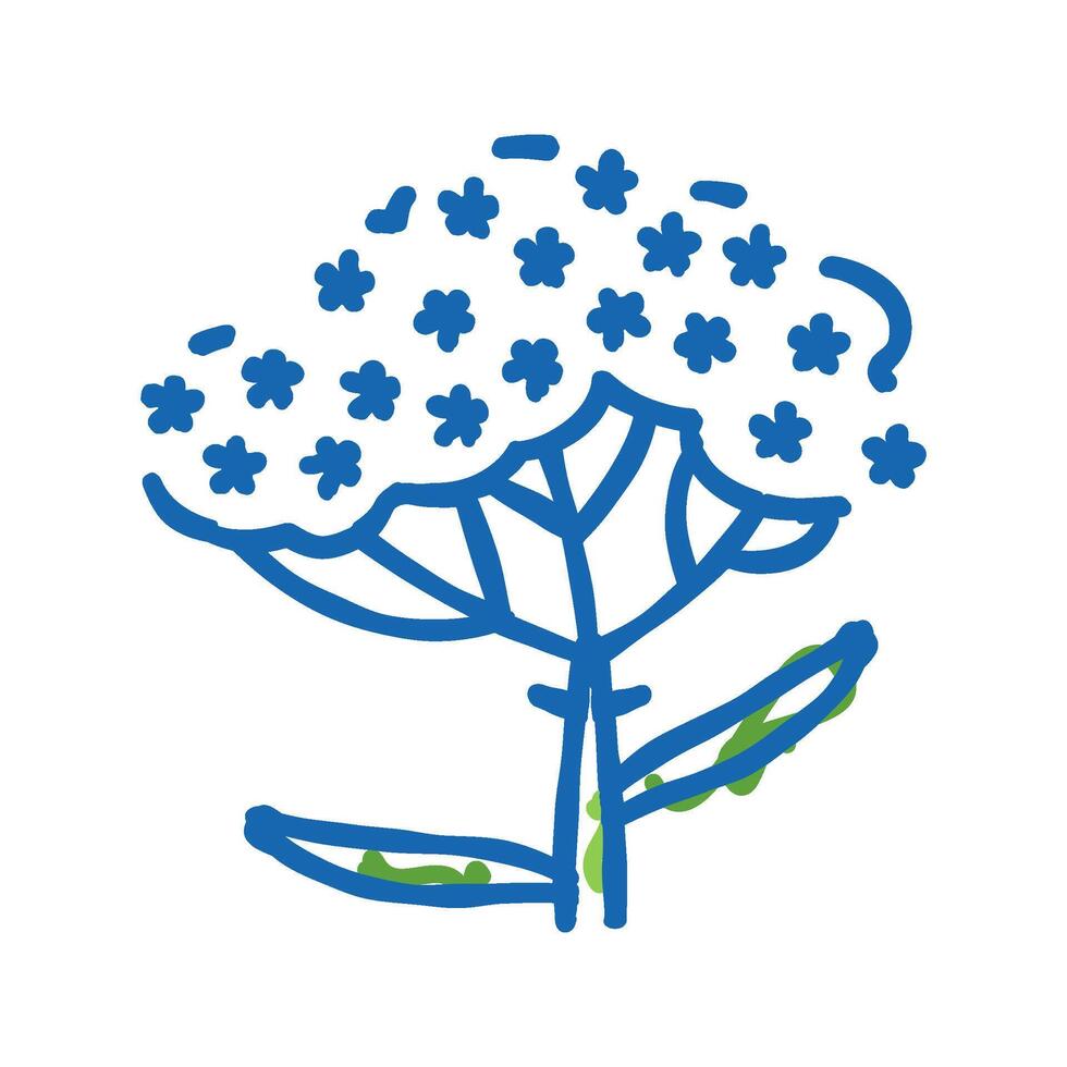 yarrow plant icon doodle illustration vector