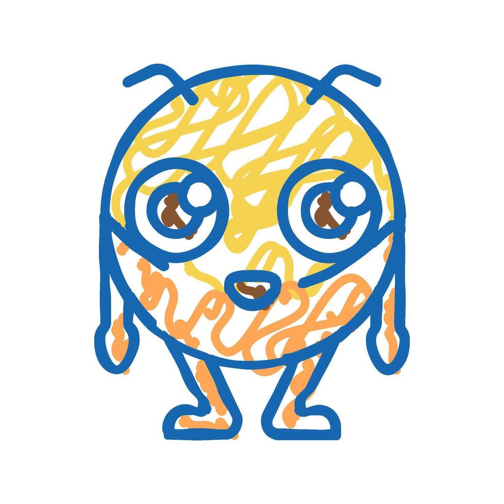 baby monster alien icon doodle illustration vector