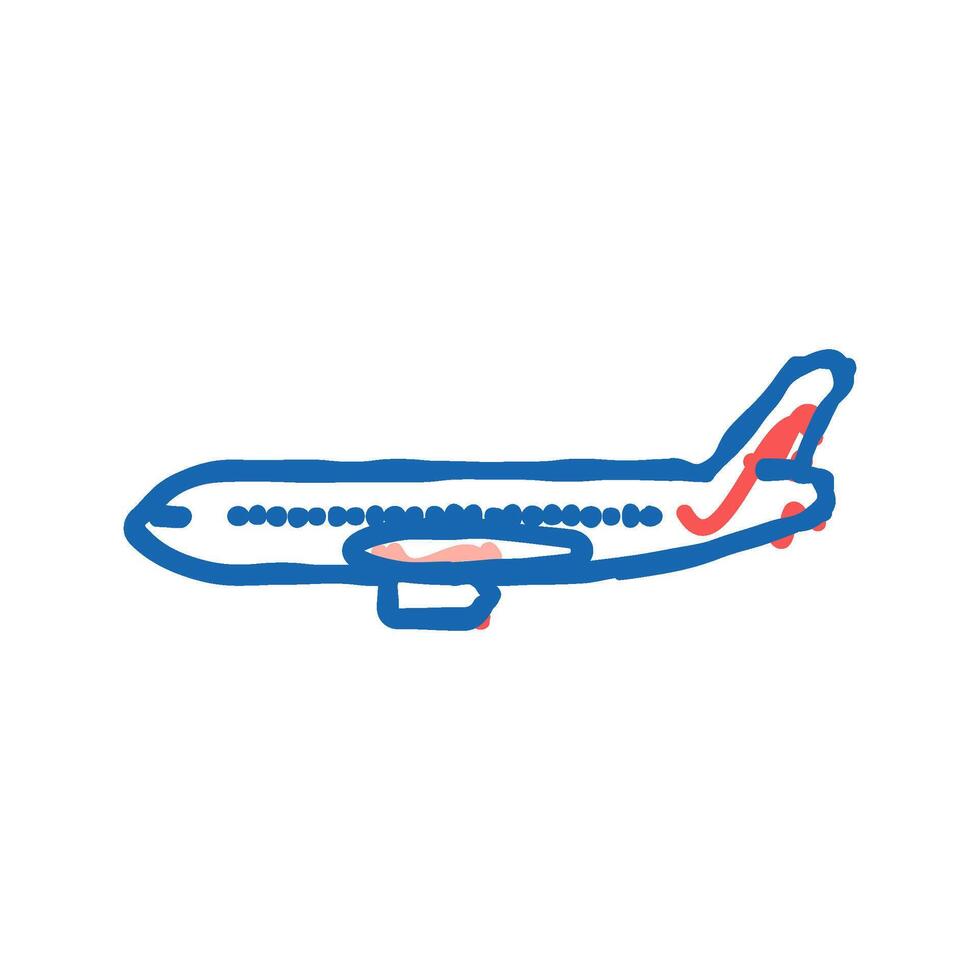 passenger airliner airplane icon doodle illustration vector