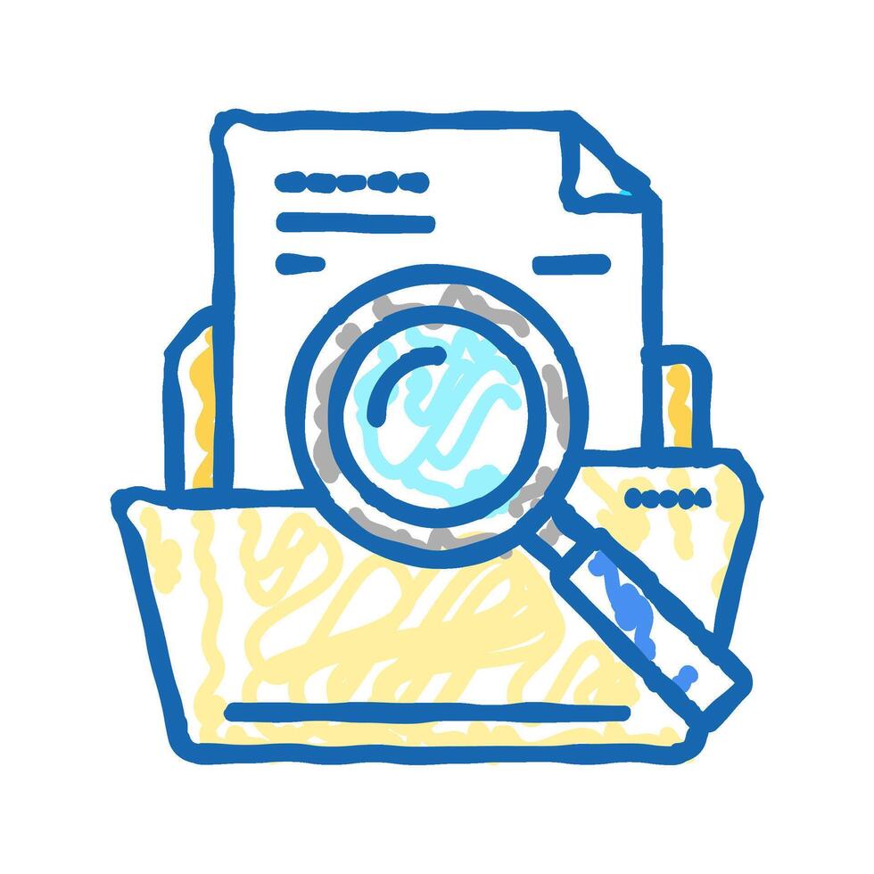 search folder icon doodle illustration vector