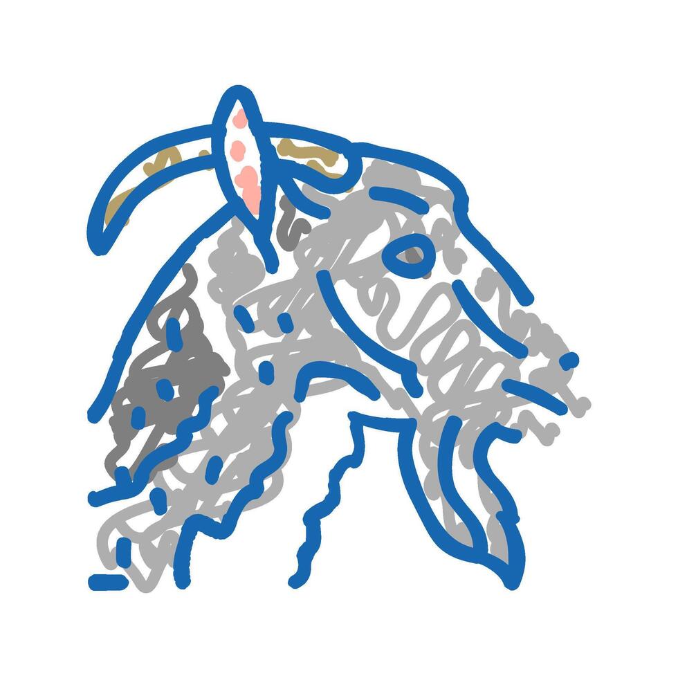 goat animal zoo icon doodle illustration vector