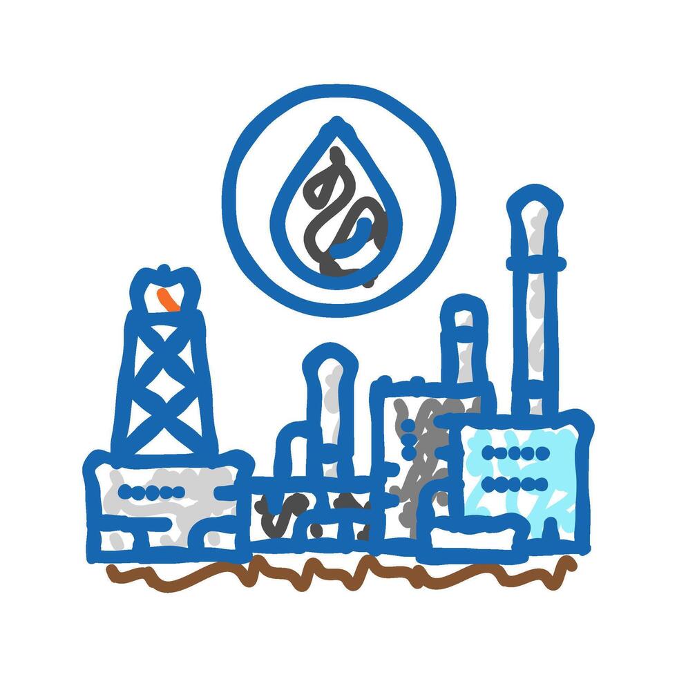 petrochemicals oil industry icon doodle illustration vector