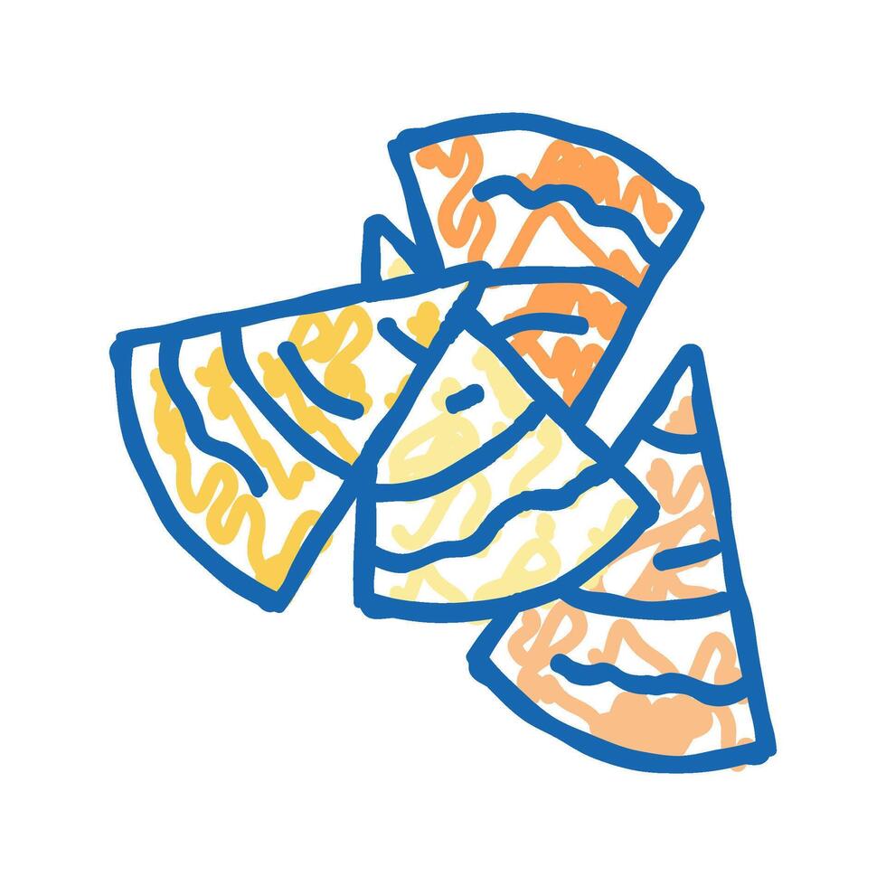 hummus with pita chips icon doodle illustration vector