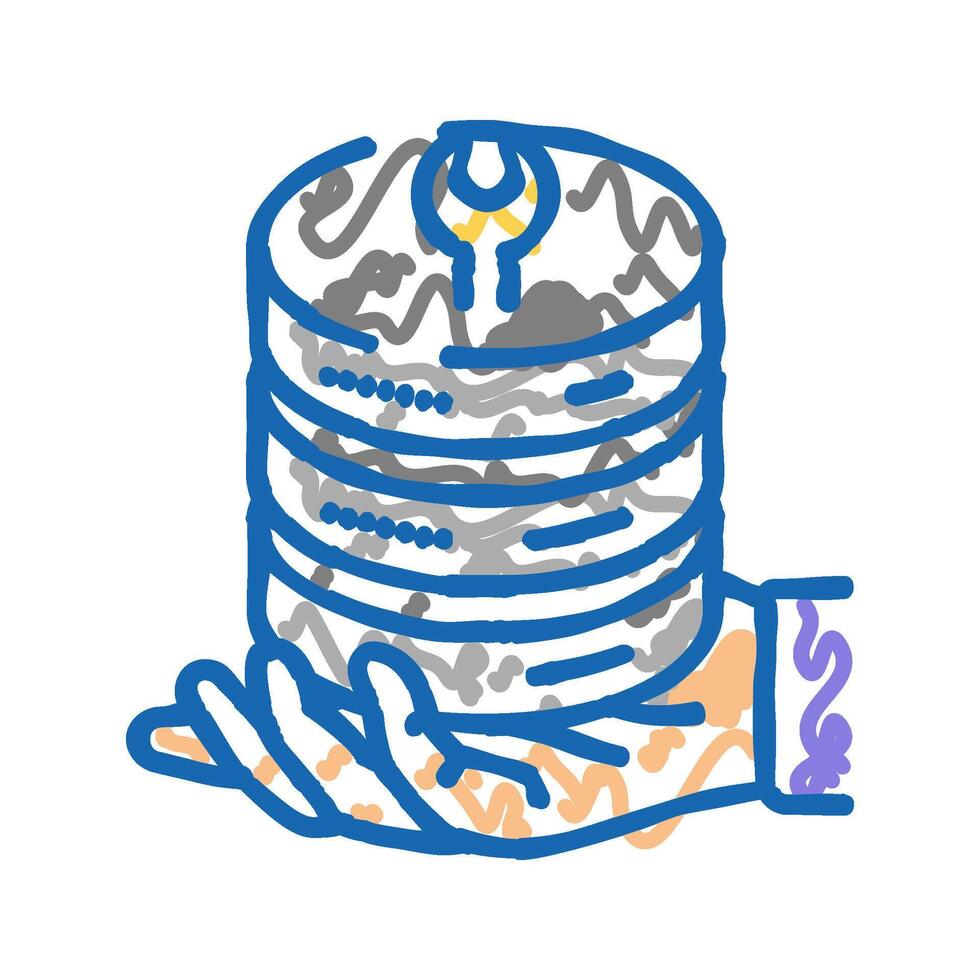 server maintenance database icon doodle illustration vector