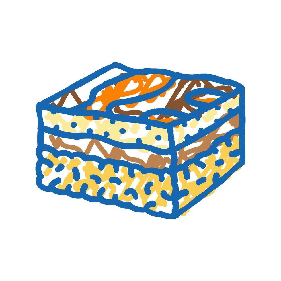 pastitsio greek cuisine icon doodle illustration vector