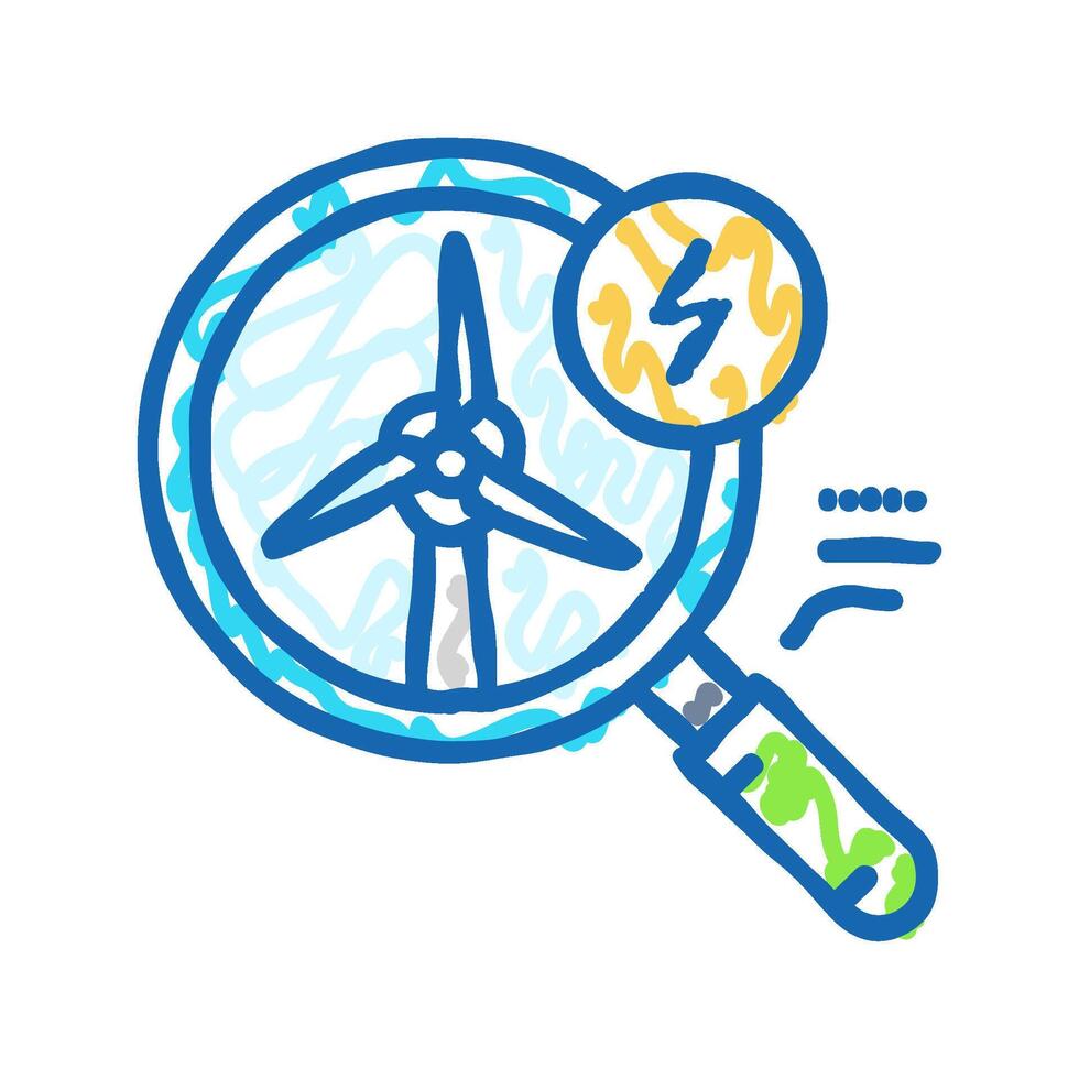 energy storage wind turbine icon doodle illustration vector