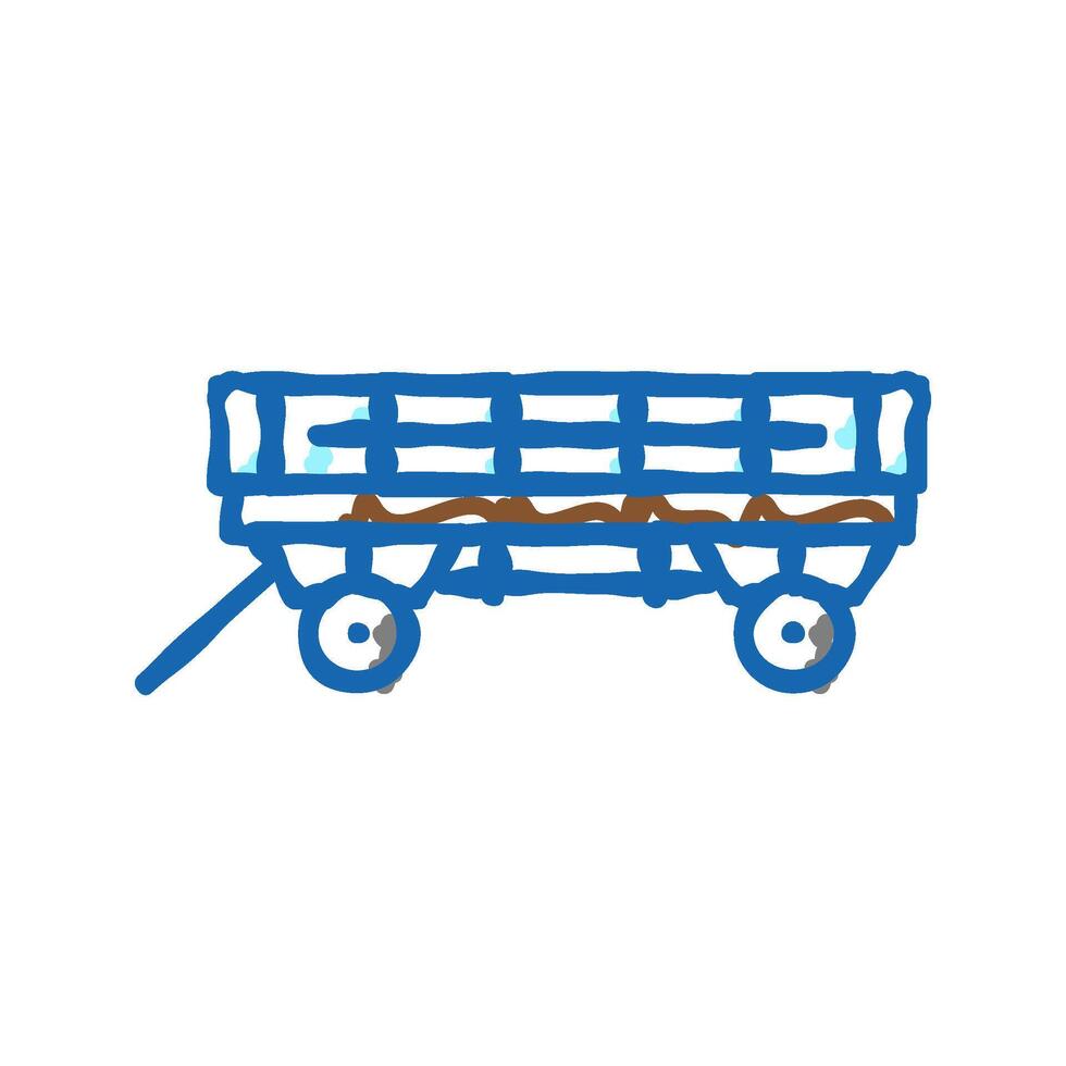 wagon farm icon doodle illustration vector