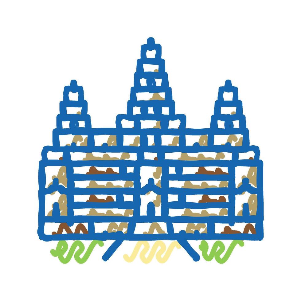 angkor wat icon doodle illustration vector