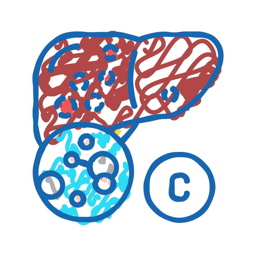 type c hepatitis icon doodle illustration vector