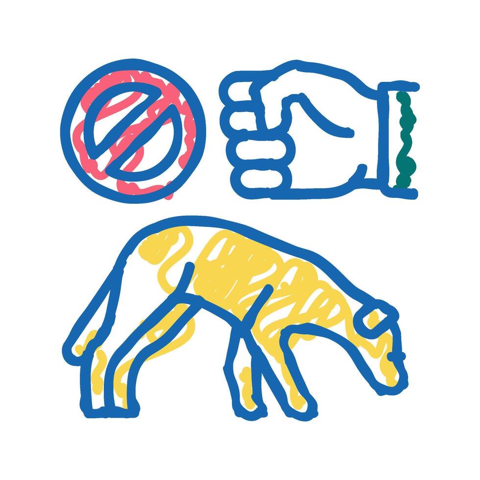 stop beat dogs icon doodle illustration vector