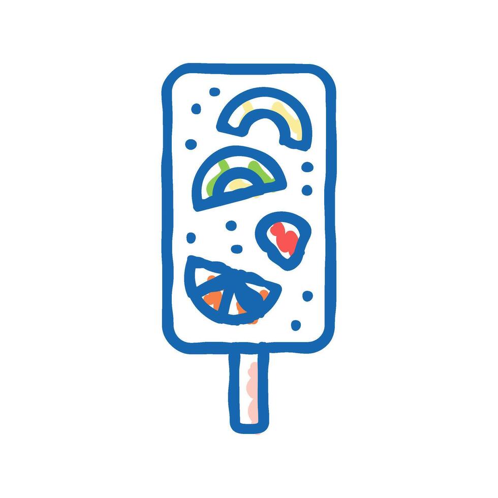 fruit ice cream icon doodle illustration vector