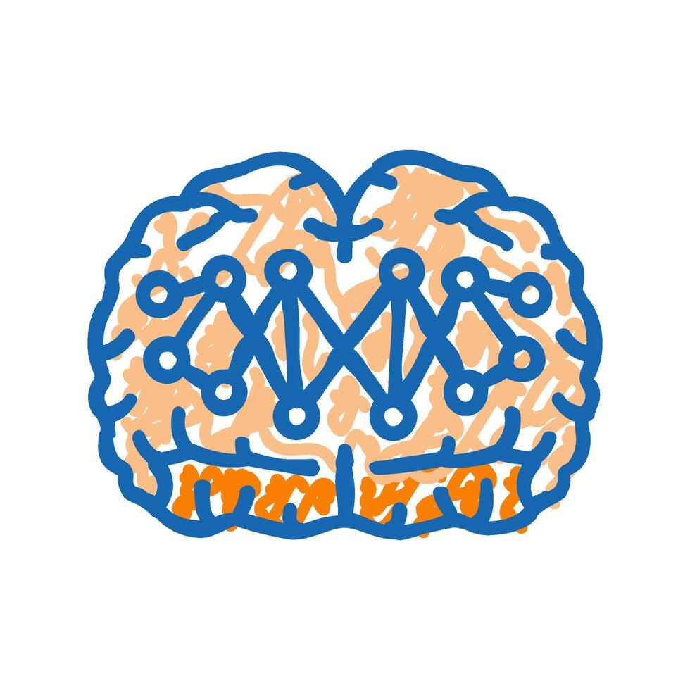 neural connectivity neuroscience neurology icon doodle illustration vector