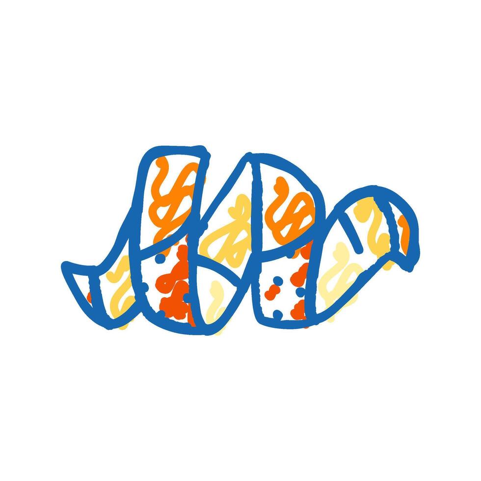 peel clementine icon doodle illustration vector