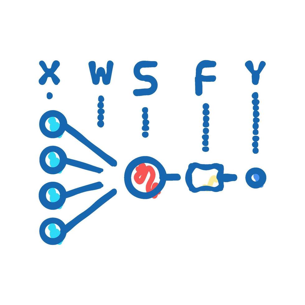 mathematical model neural network icon doodle illustration vector
