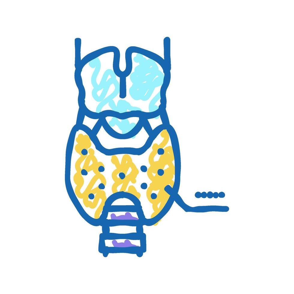 thyroid gland endocrinology icon doodle illustration vector