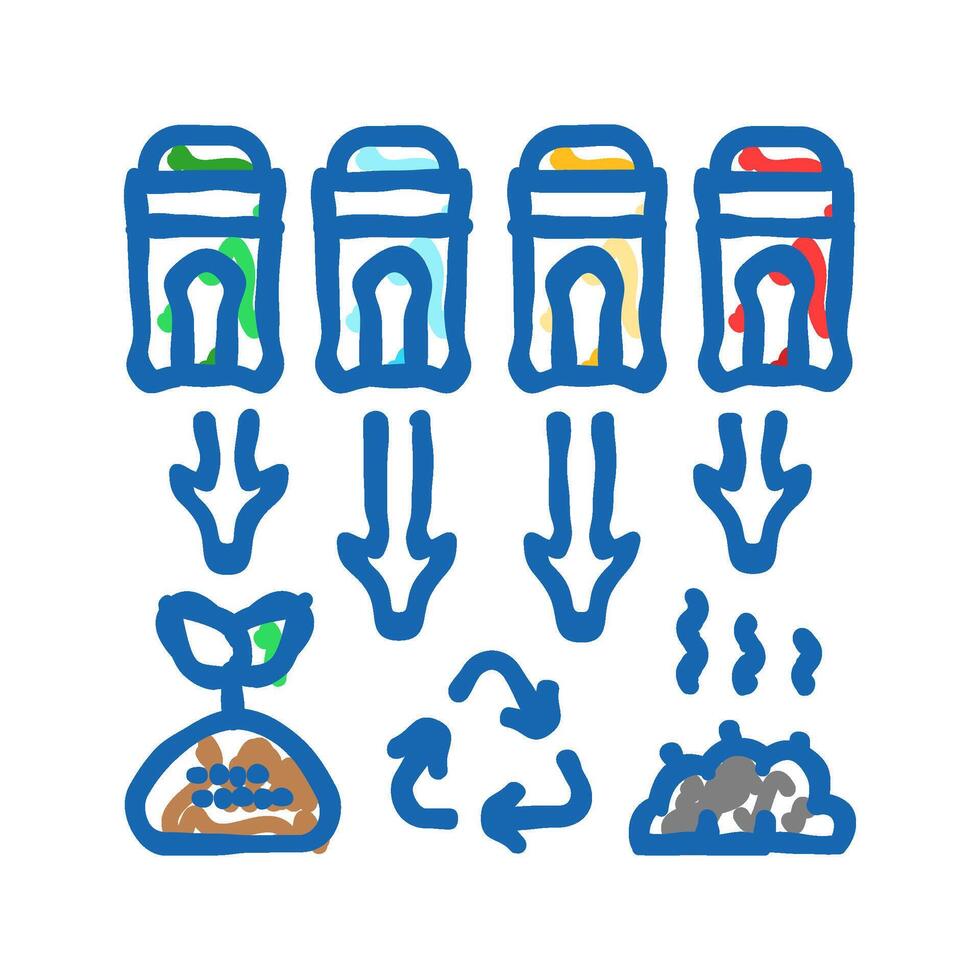 source separation icon doodle illustration vector