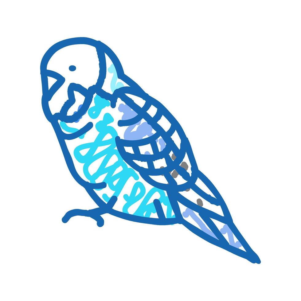 budgerigar parakeet parrot bird icon doodle illustration vector