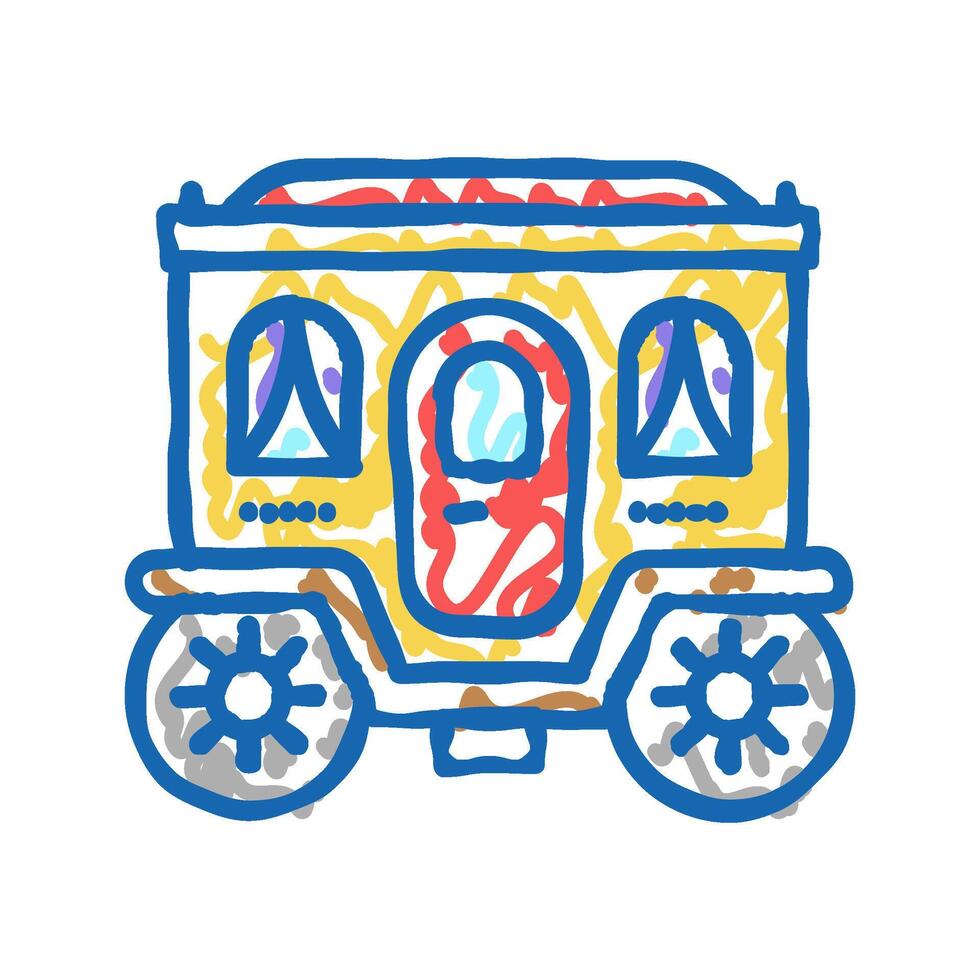 carriage fairy tale transport icon doodle illustration vector