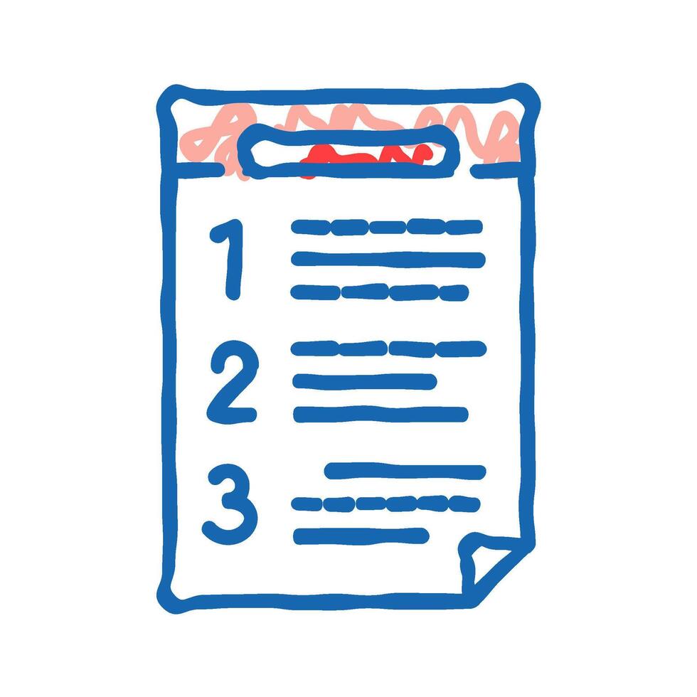 numbered list icon doodle illustration vector