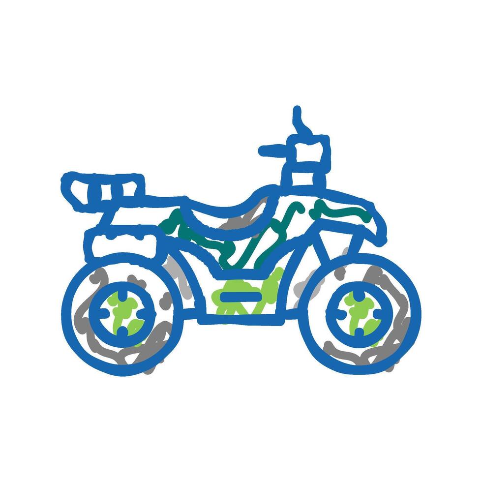 hunting atv icon doodle illustration vector