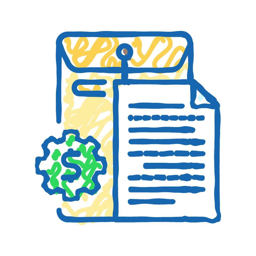 business document paper icon doodle illustration vector