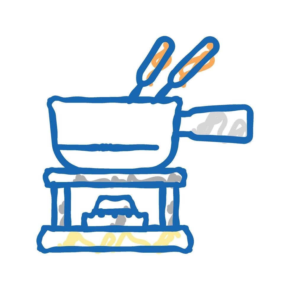 ceramic fondue maker icon doodle illustration vector