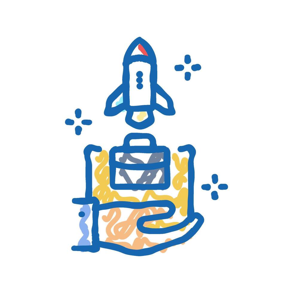 lean startup modern business icon doodle illustration vector