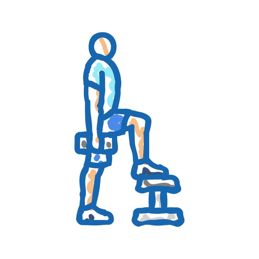 step ups fitness exercise leg icon doodle illustration vector