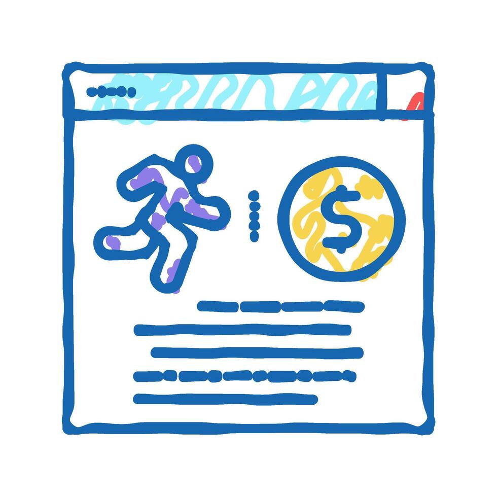 runner money award icon doodle illustration vector