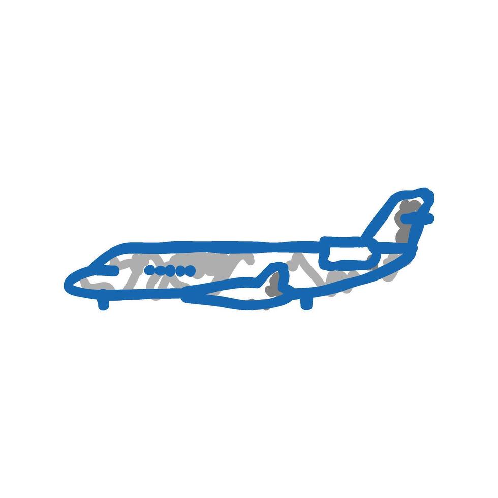 private jet airplane aircraft icon doodle illustration vector