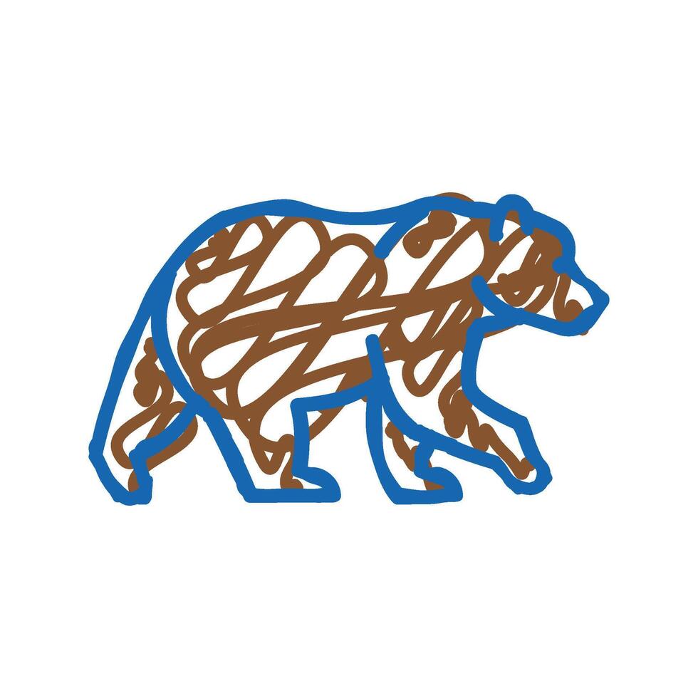 bear animal in zoo icon doodle illustration vector