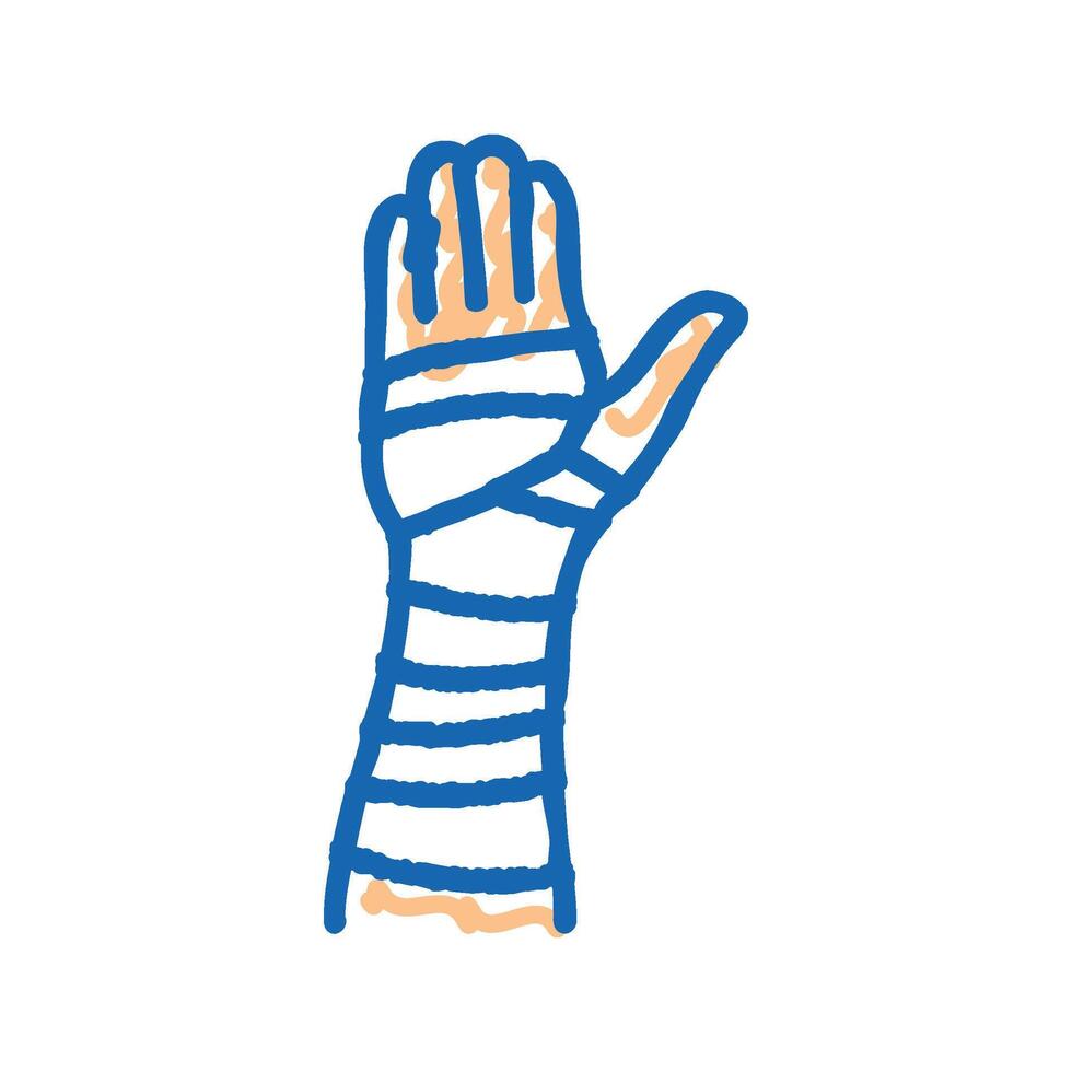 cast on arm fracture icon doodle illustration vector