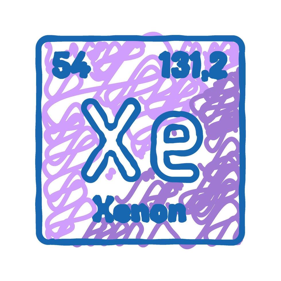xenon chemical element icon doodle illustration vector