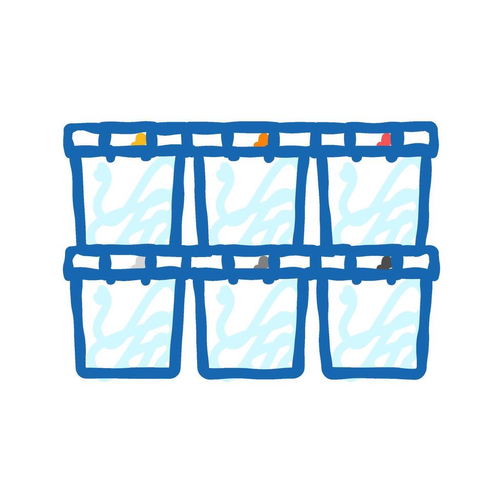 storage bins garage tool icon doodle illustration vector