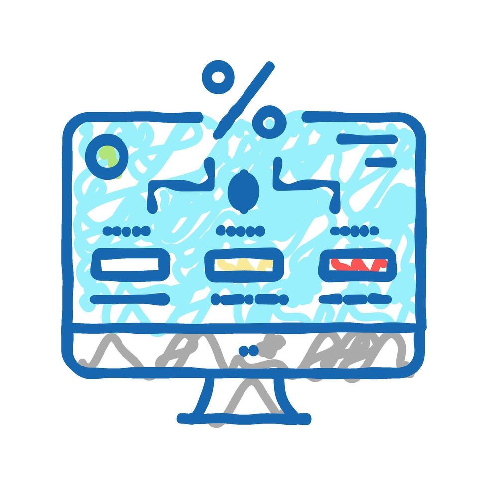 interest accrual on current account balances icon doodle illustration vector