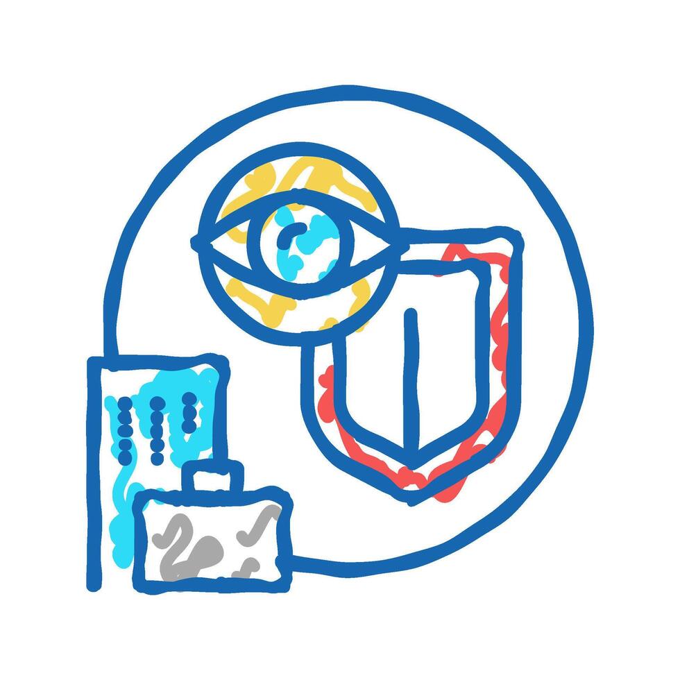 social protection icon doodle illustration vector