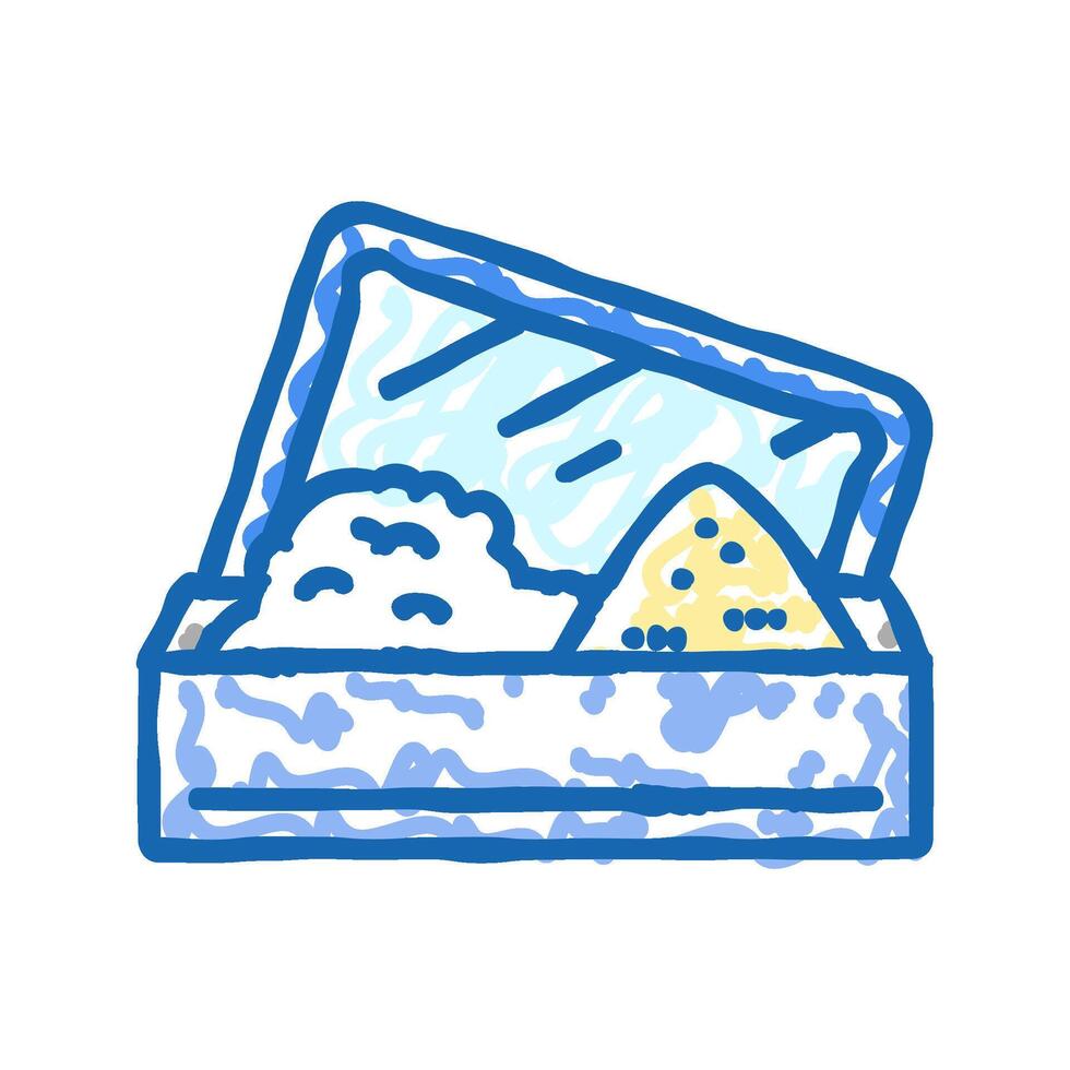 lunch box glass meal icon doodle illustration vector