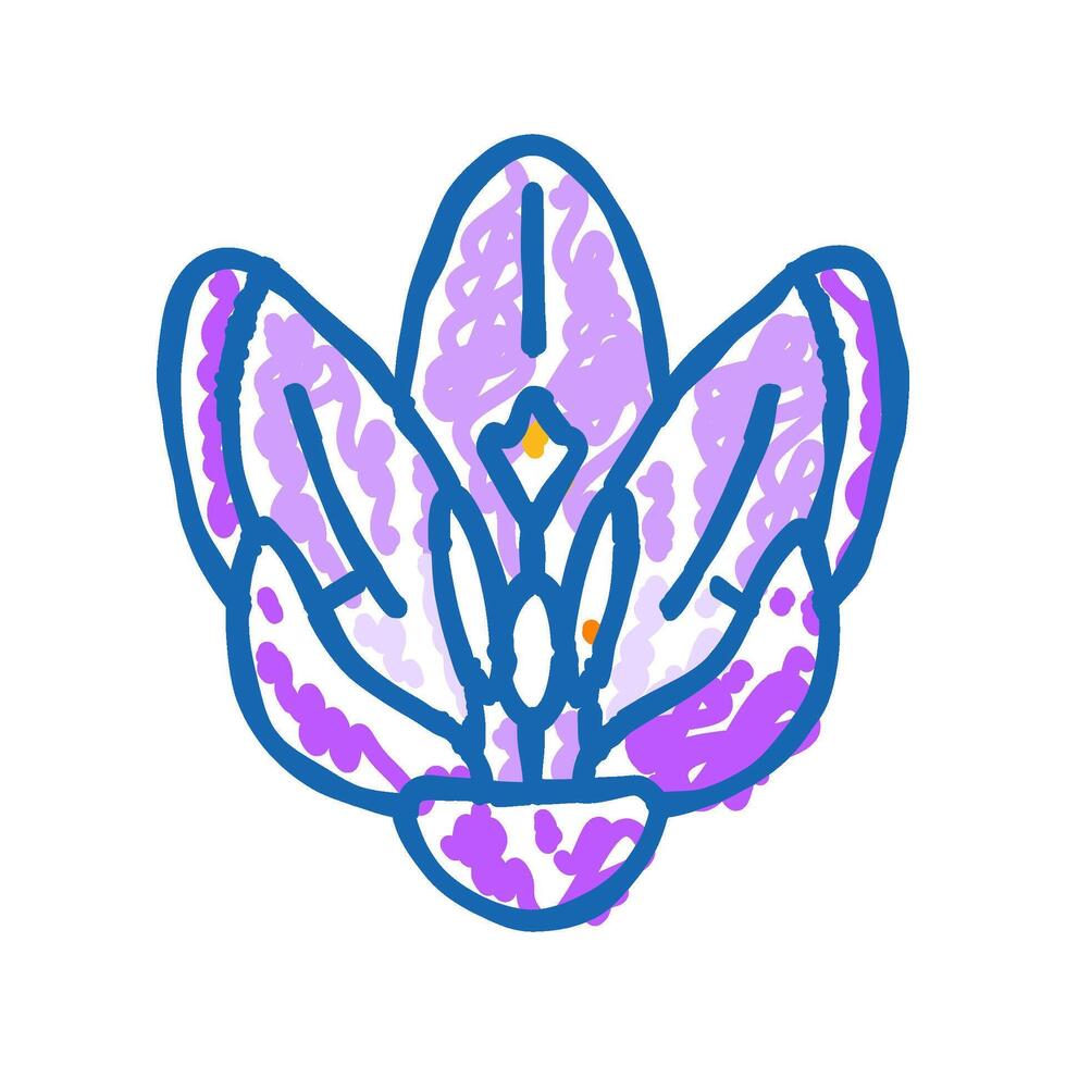 crocus flower spring icon doodle illustration vector