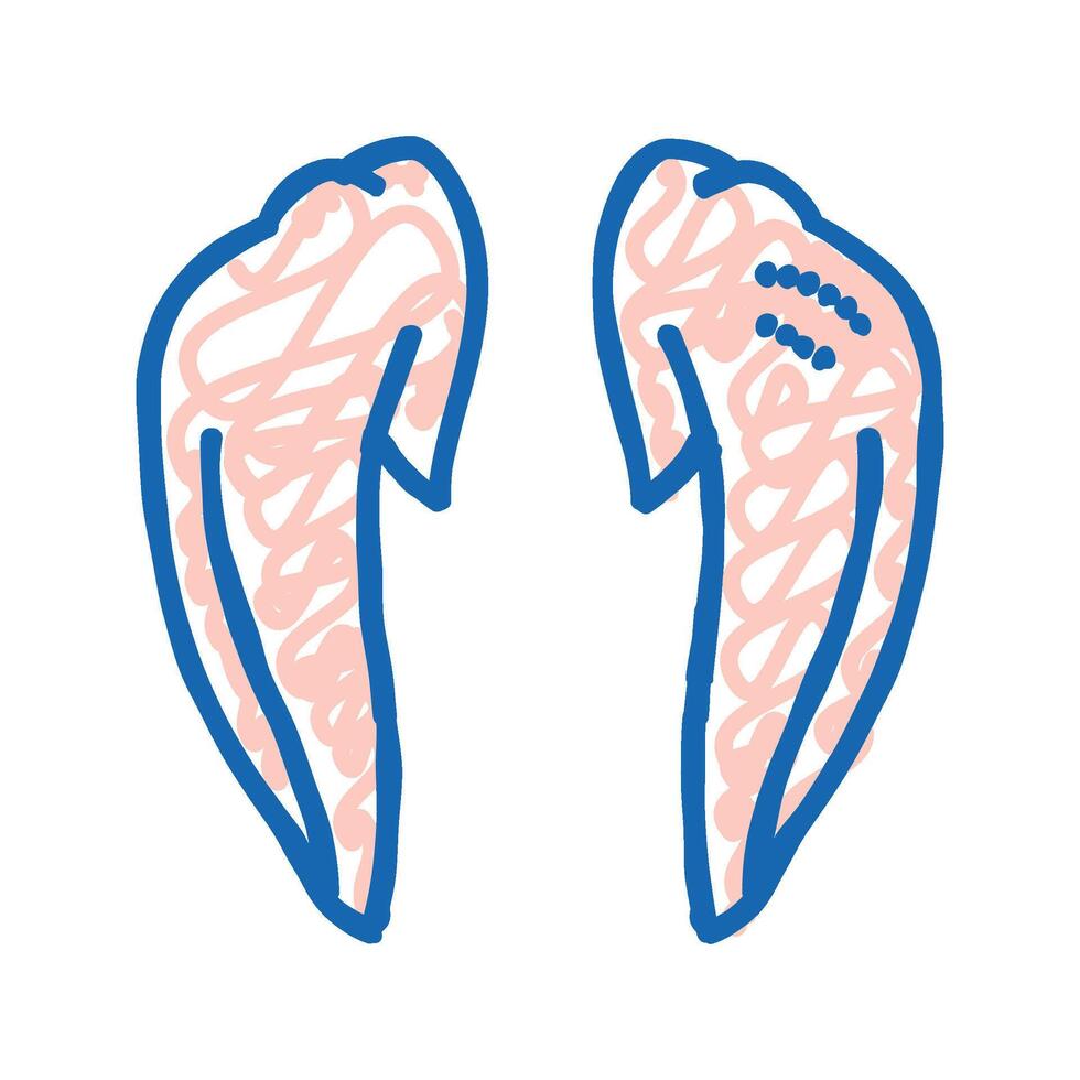 wing tip chicken icon doodle illustration vector