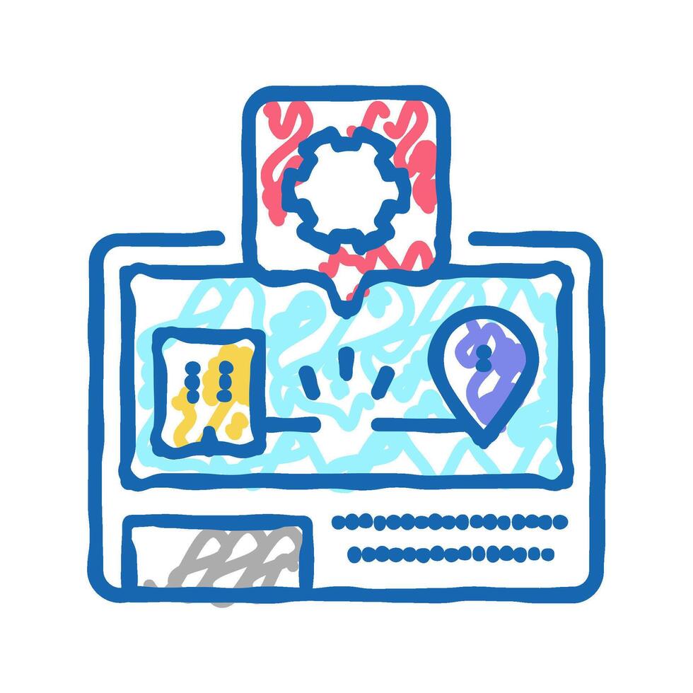 gps navigation system repair icon doodle illustration vector
