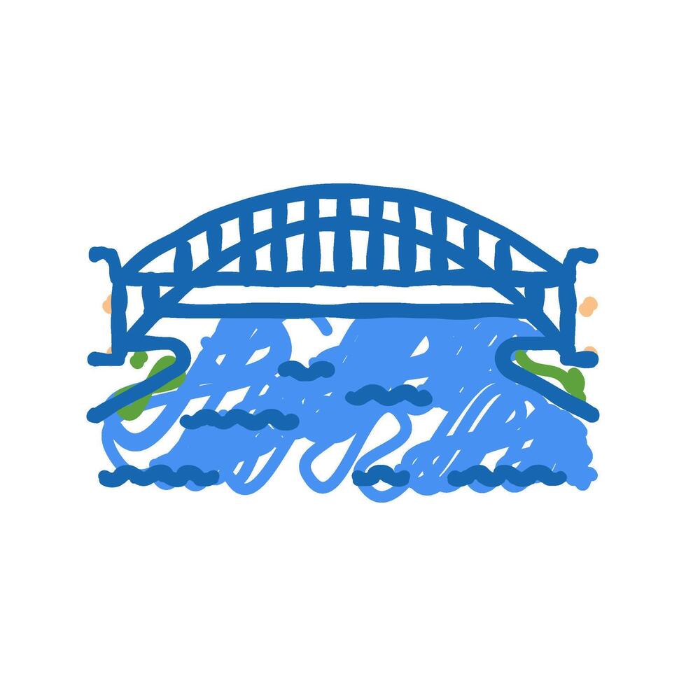 harbor bridge icon doodle illustration vector