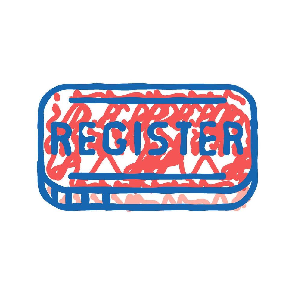 button registration icon doodle illustration vector