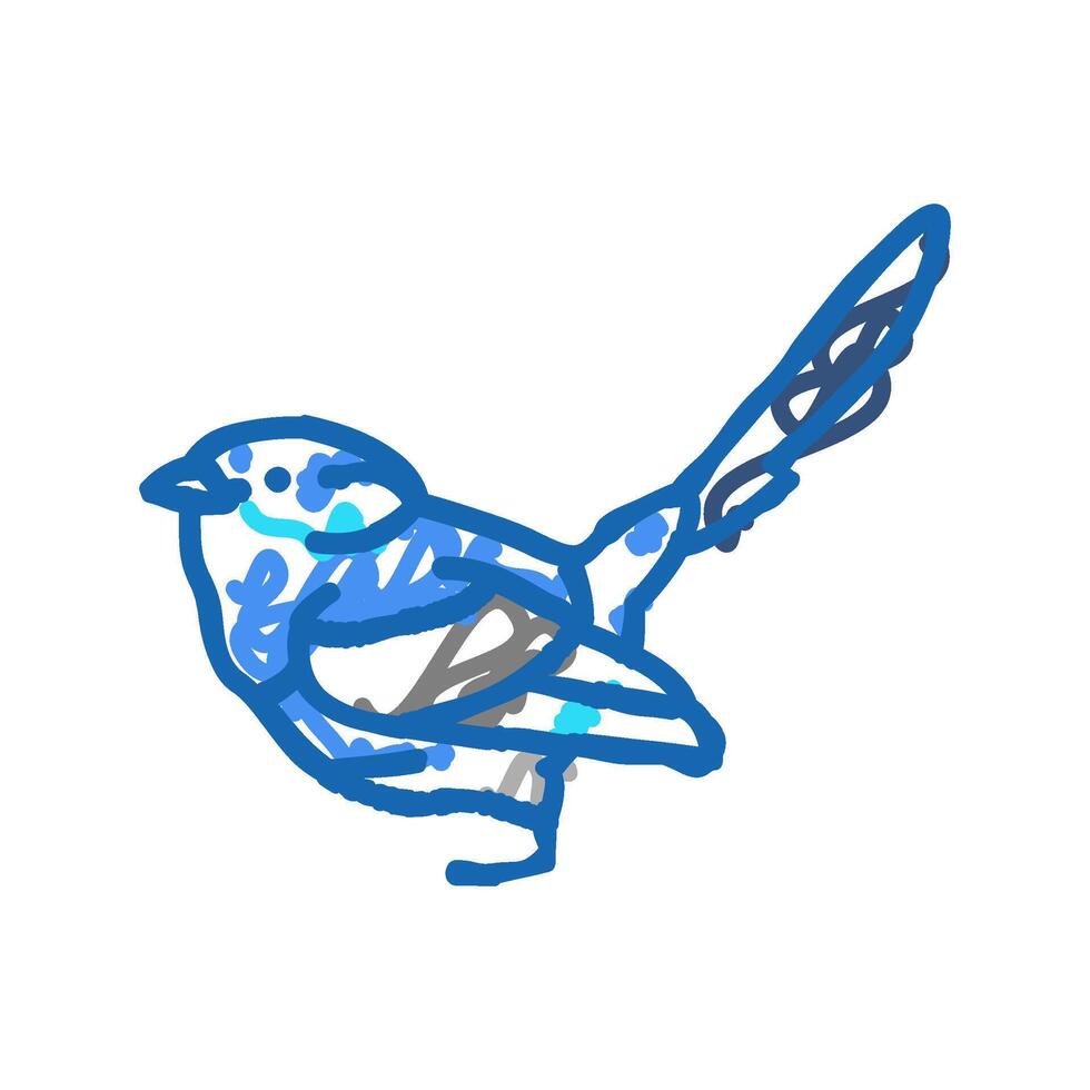splendid fairywren bird exotic icon doodle illustration vector
