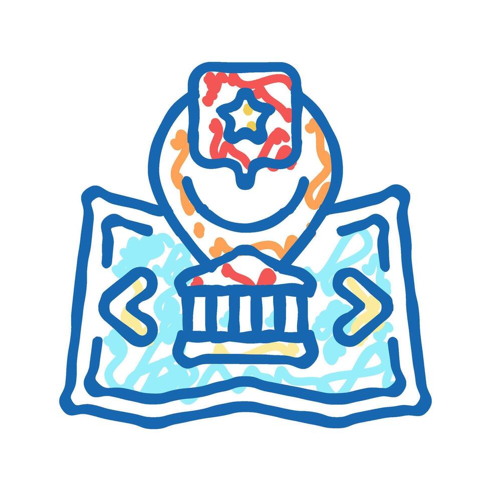 venue selection agency icon doodle illustration vector