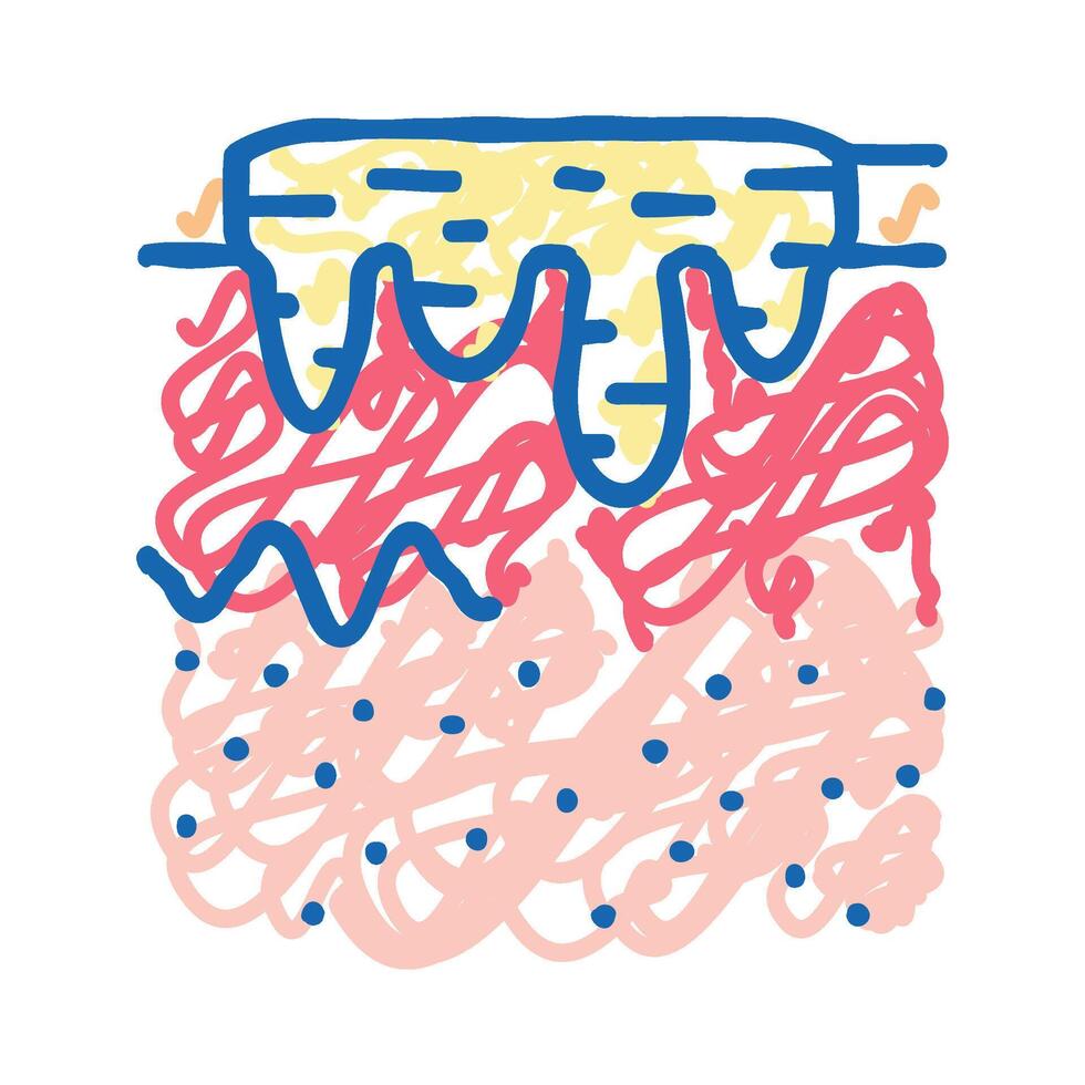 hyperpigmentation acne scar icon doodle illustration vector