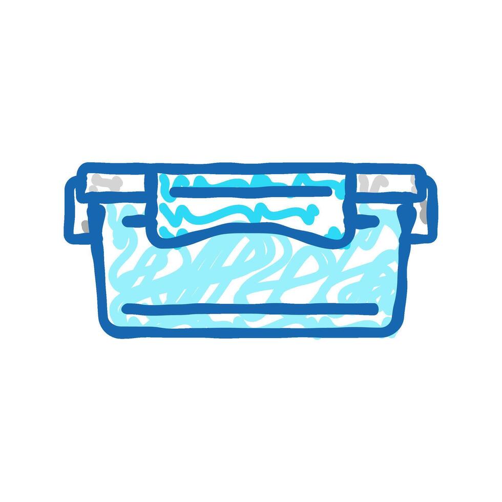 lunch box plastic container icon doodle illustration vector