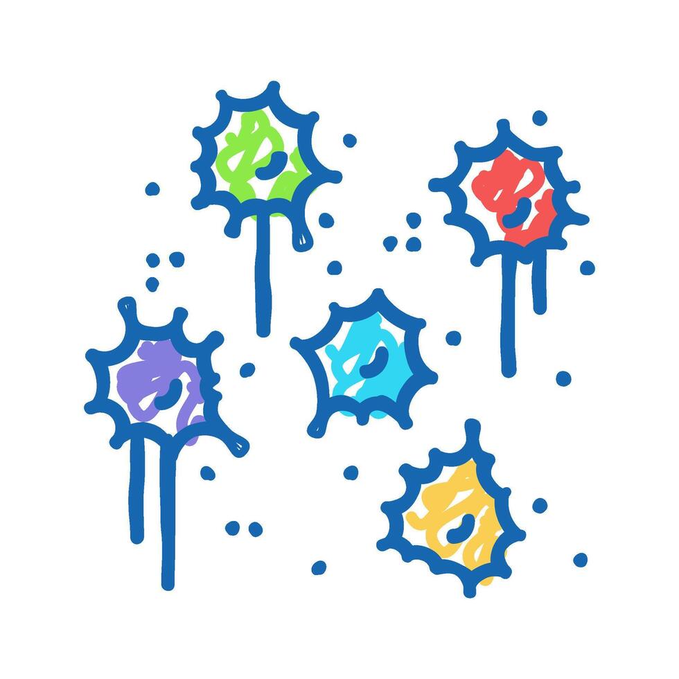 splatter paintball game icon doodle illustration vector