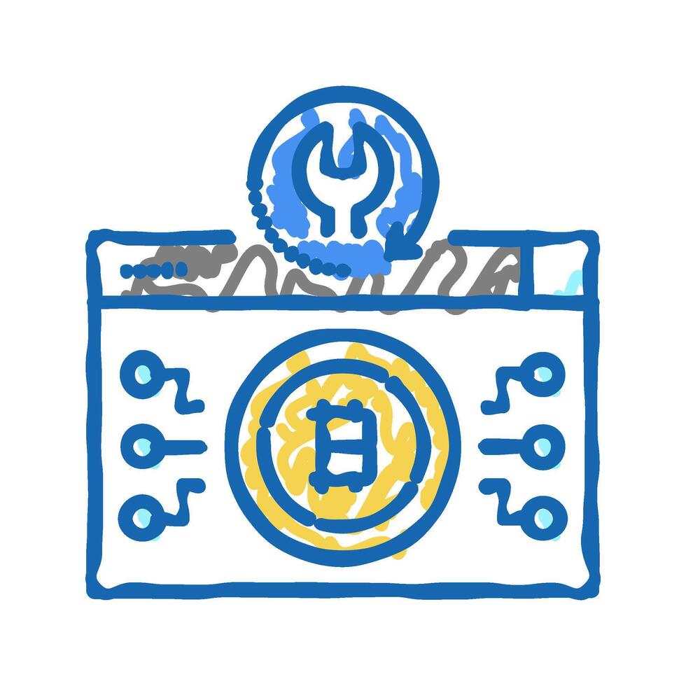 bitcoin recovery services icon doodle illustration vector
