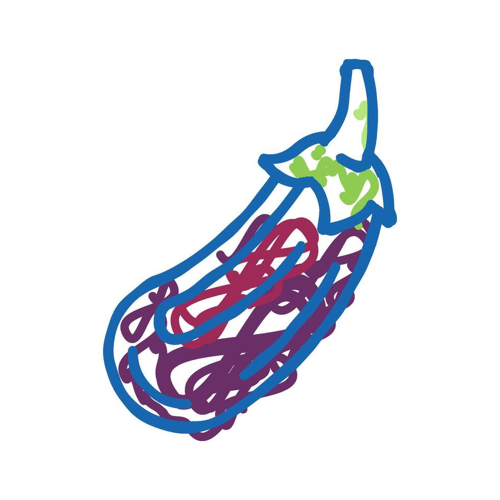 eggplant vegetable icon doodle illustration vector